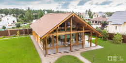 Двухэтажный дом из клееного бруса в стиле фахверк по проекту Карлстад - фото 3 на сайте Holz House