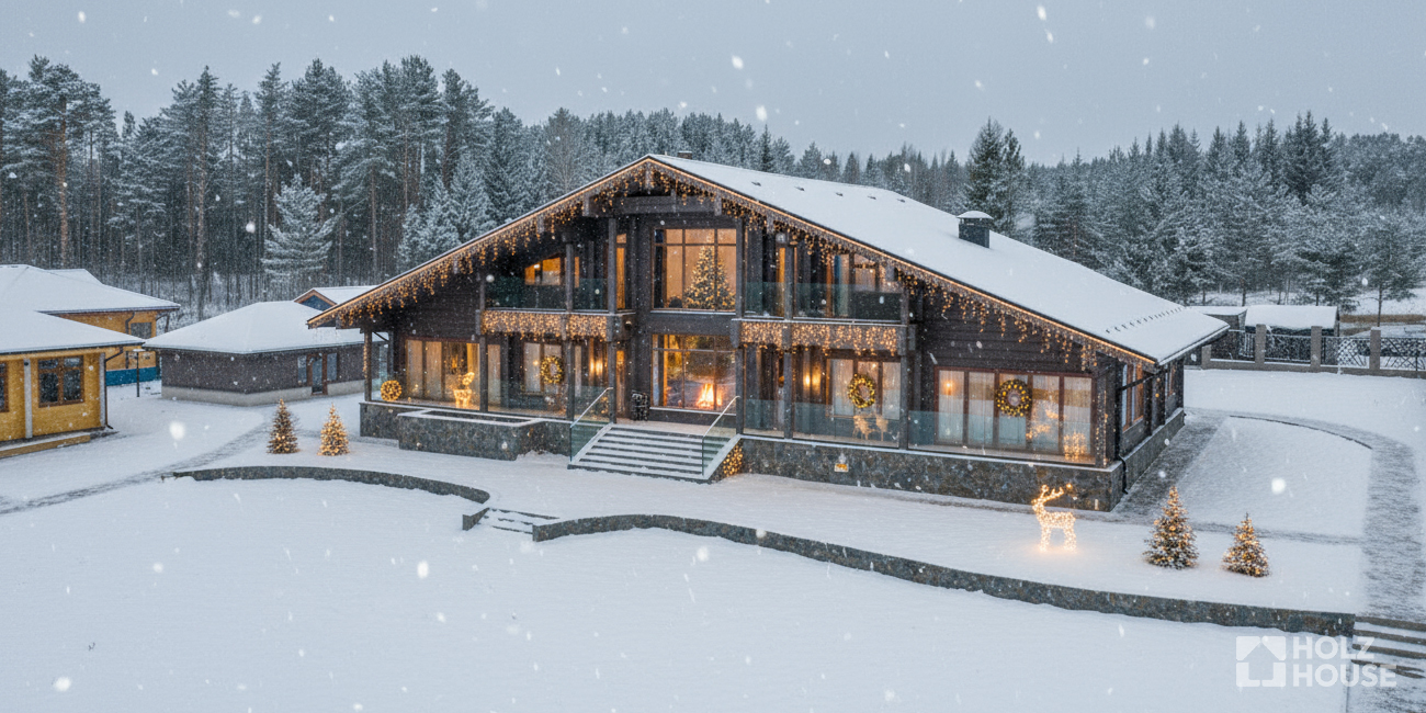 Как украсить дом к Новому 2026 году: идеи для деревянного дома