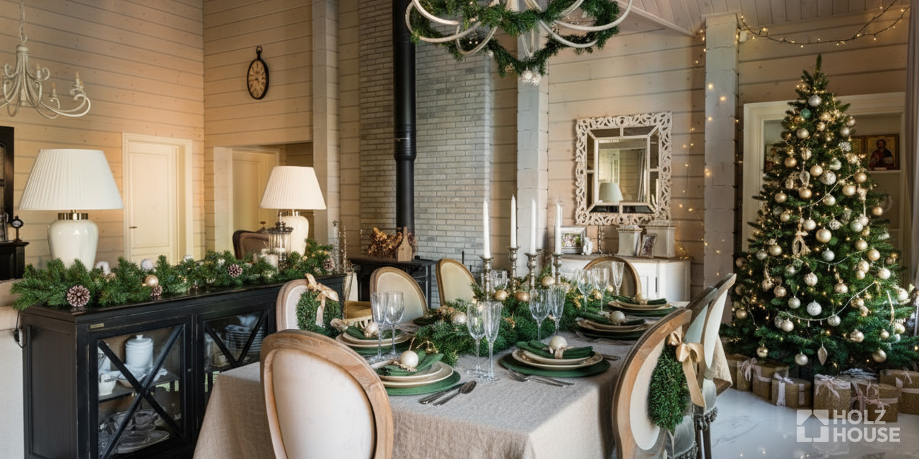 Как украсить дом к Новому 2026 году: идеи для деревянного дома
