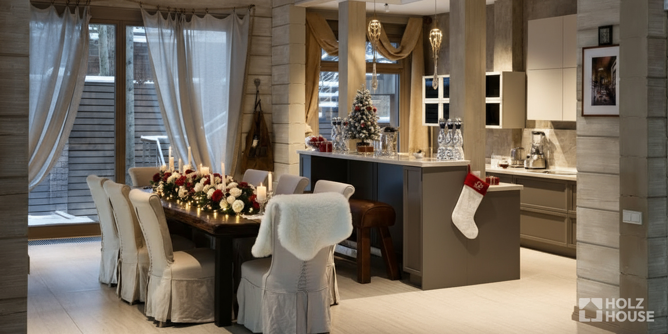 Как украсить дом к Новому 2026 году: идеи для деревянного дома