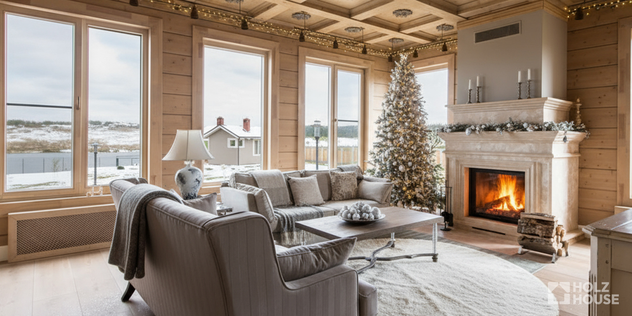 Как украсить дом к Новому 2026 году: идеи для деревянного дома