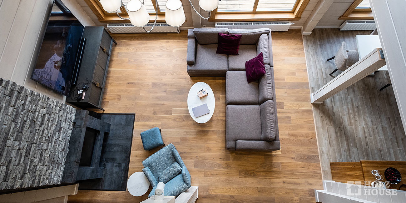 Гостиная в доме из бруса: дизайн интерьера гостиной в деревянном доме от Holz House