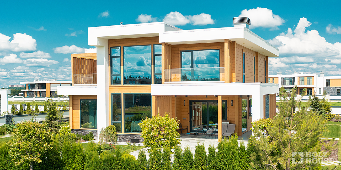 Алюминиевые окна в деревянном доме