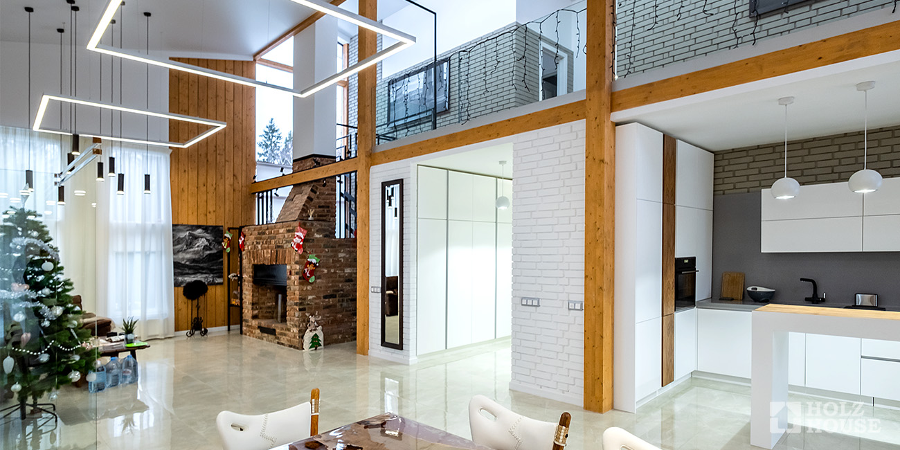 Внутренняя отделка дома из клееного бруса