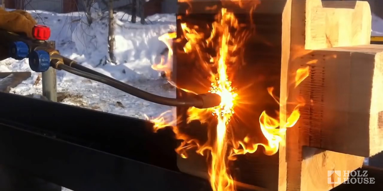 Огнестойкость домов из клееного бруса