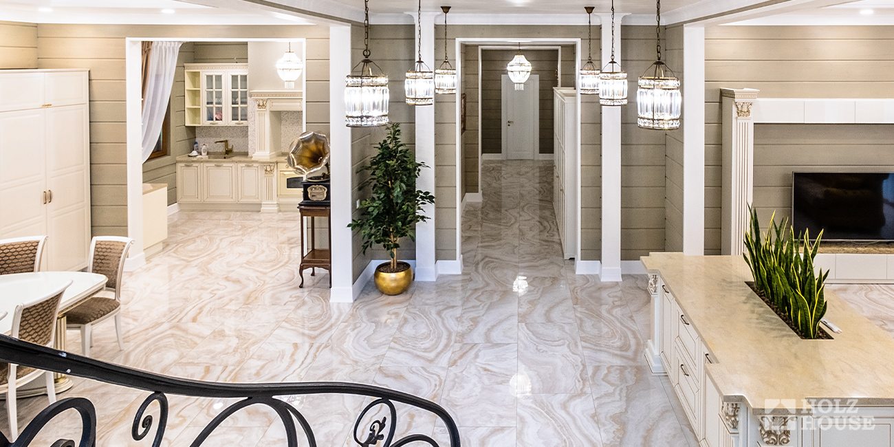 Пол в доме из клееного бруса