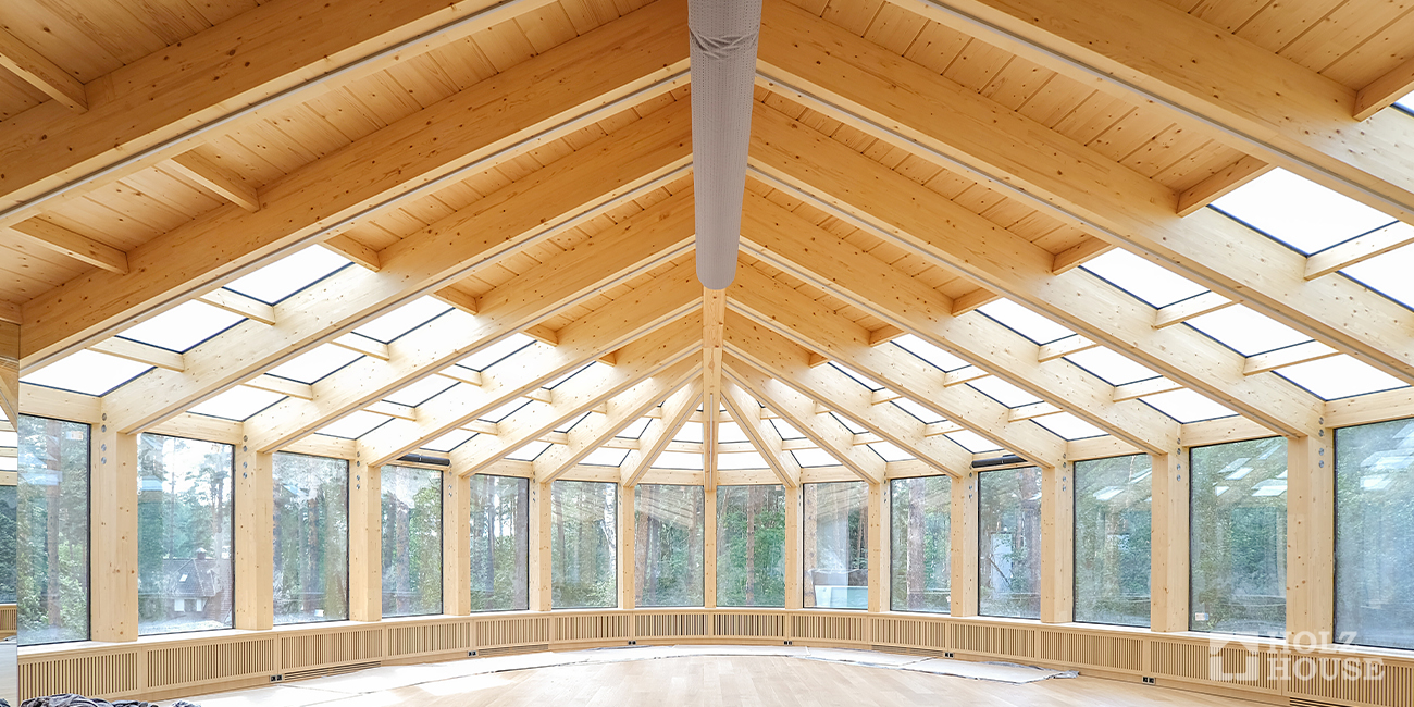 Стеклянная крыша в частном доме