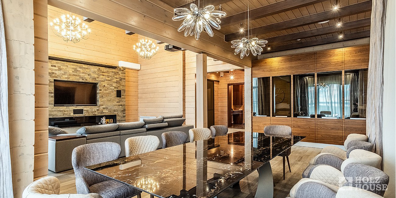 Освещение в доме из клееного бруса