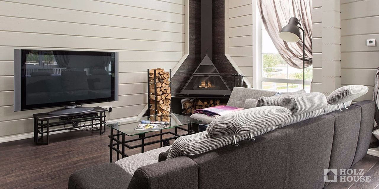 Интерьер дома из клееного бруса