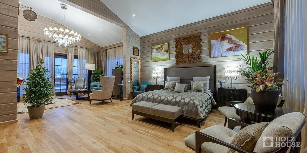 Интерьер дома из клееного бруса