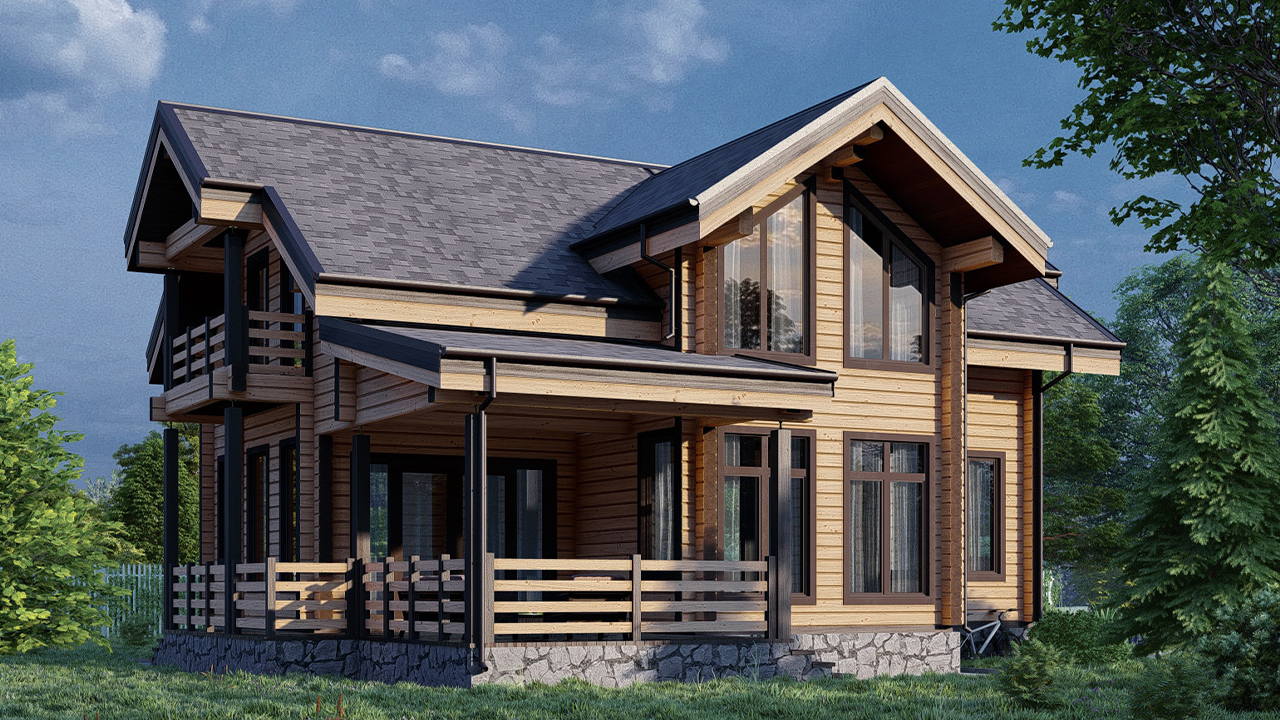 Проект дома из клееного бруса "Прага-мини"