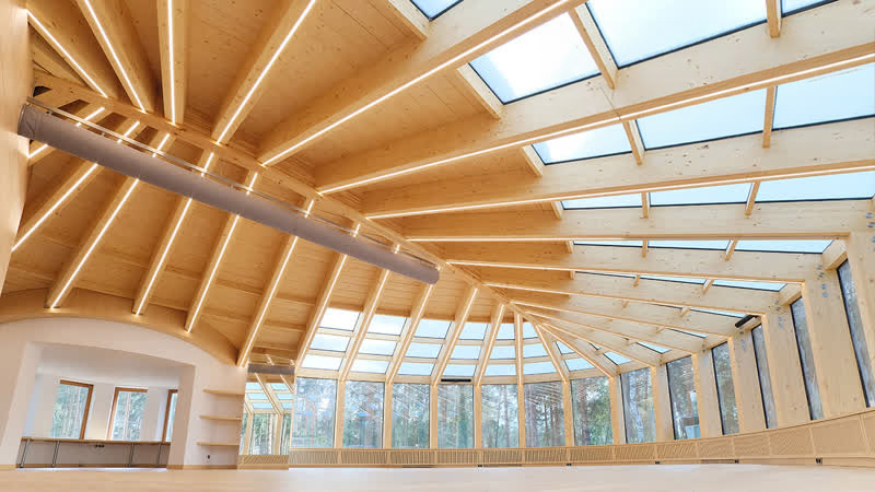 Зал из клееного бруса "Лестер"