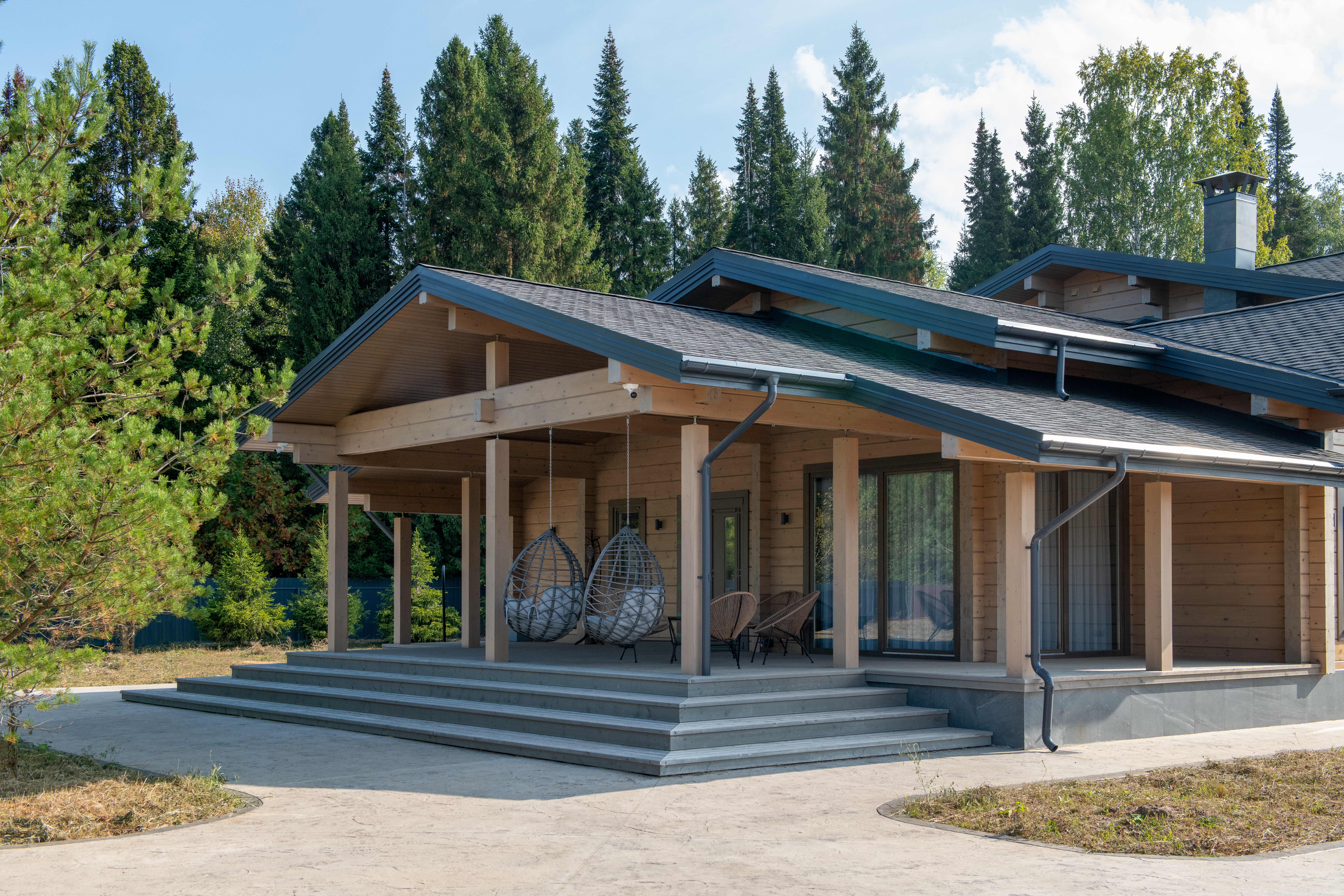 Дом из клееного бруса по проекту "Окленд"