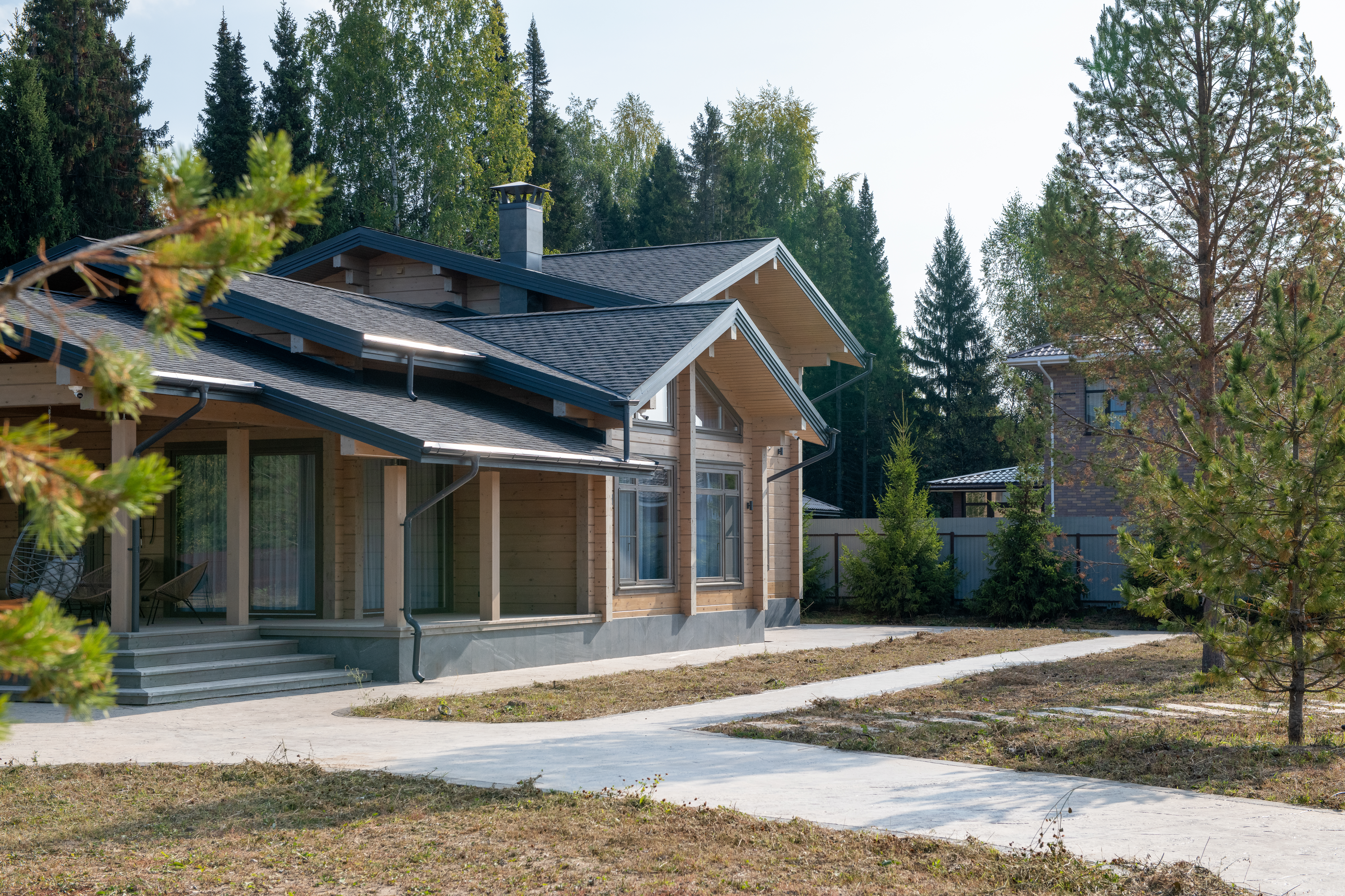 Дом из клееного бруса по проекту "Окленд"