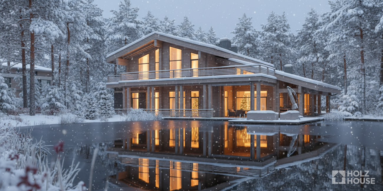 Как украсить дом к Новому 2026 году: идеи для деревянного дома