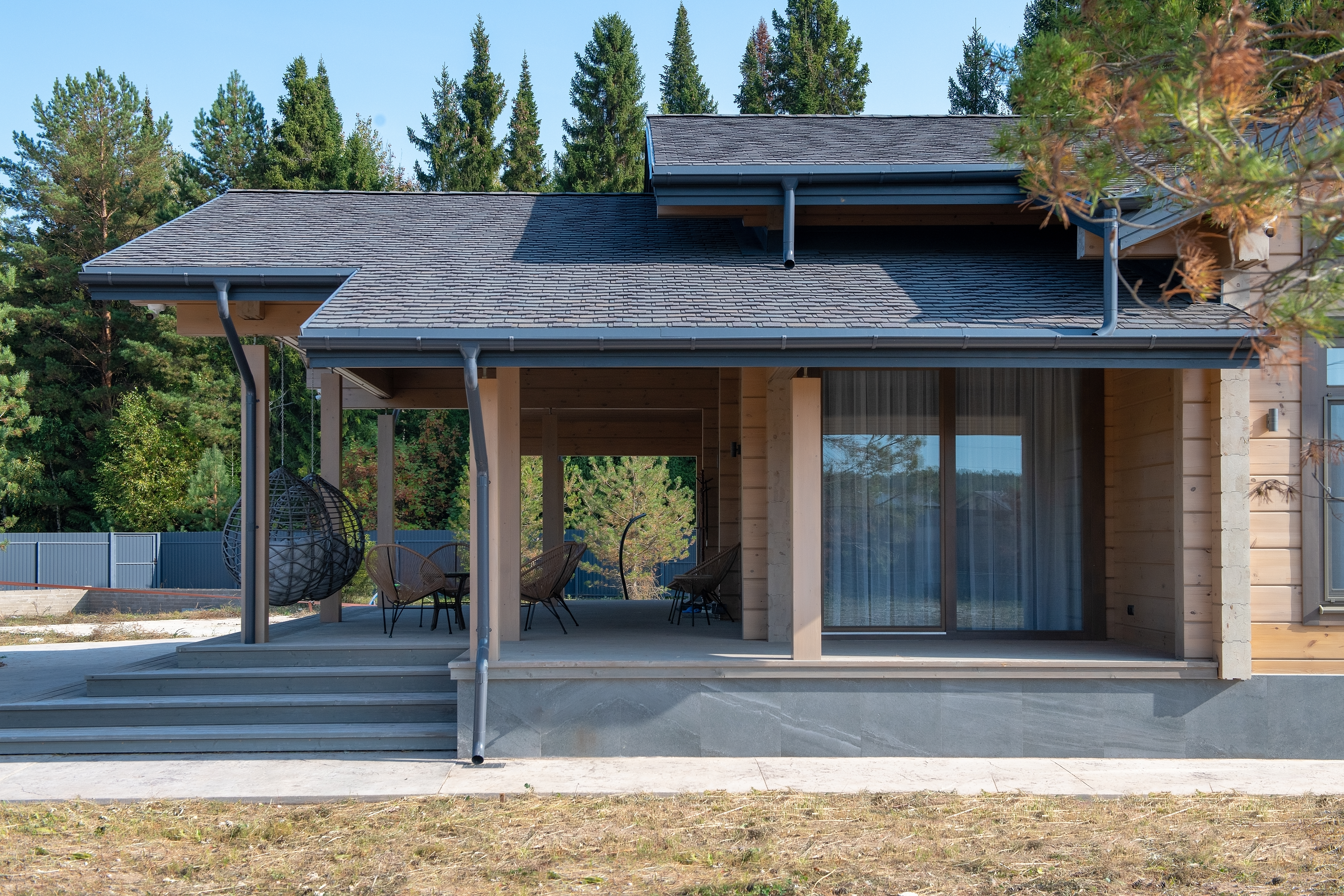 Дом из клееного бруса по проекту "Окленд"