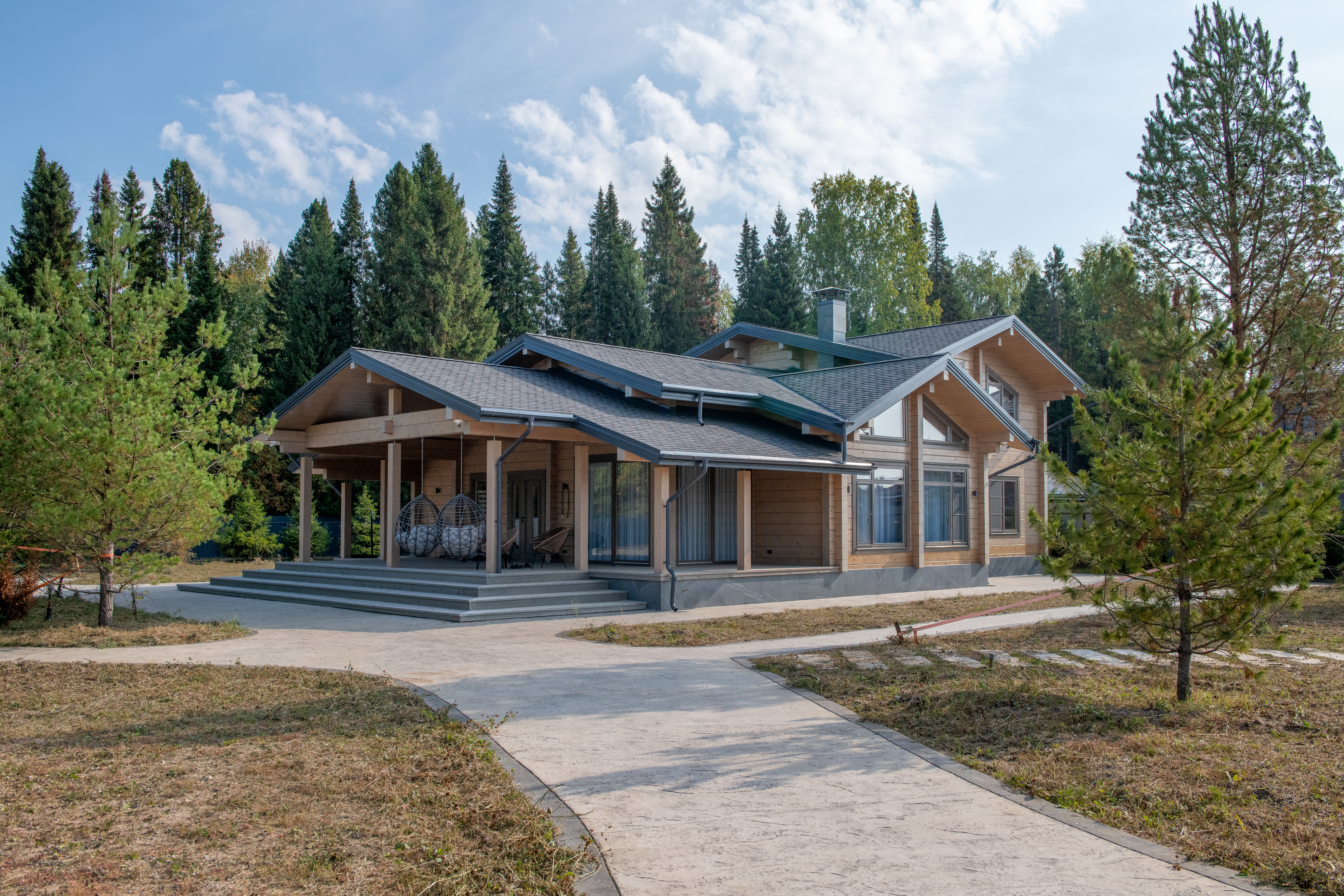 Дом из клееного бруса по проекту "Окленд"