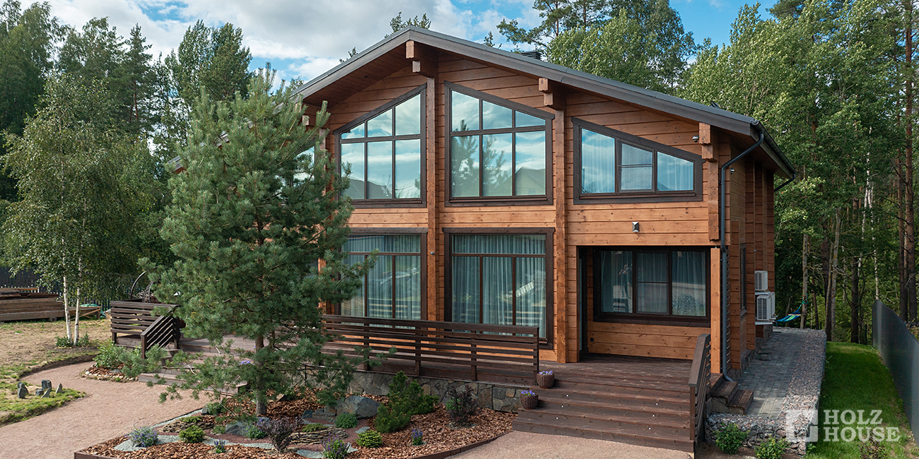 Алюминиевые окна в деревянном доме