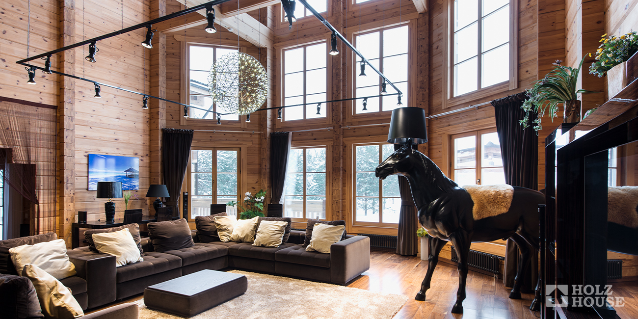 Освещение в доме из клееного бруса