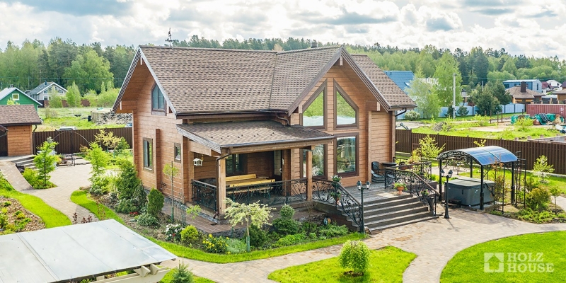 Дом из клееного бруса с верандой по проекту Аликанте - фото 3 на сайте Holz House