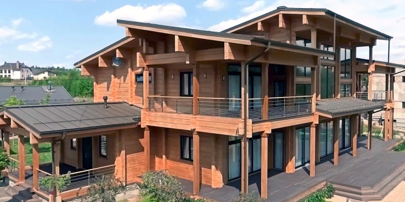 Грандиозный двухэтажный дом из клееного бруса по проекту Антони - фото 3 на сайте Holz House