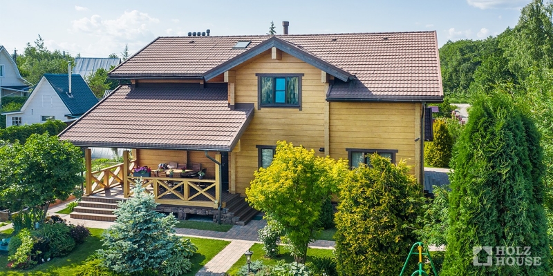 Двухэтажный дом из клееного бруса по проекту Остин - фото 2 на сайте Holz House