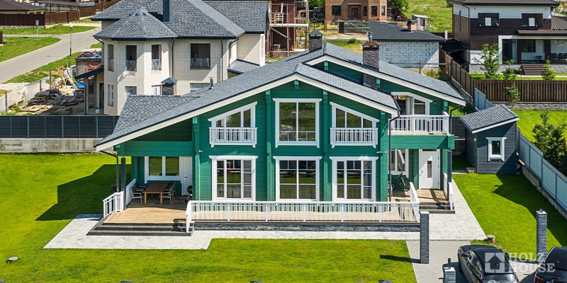 Красивый двухэтажный дом из клееного бруса по проекту Белфаст - фото 5 на сайте Holz House