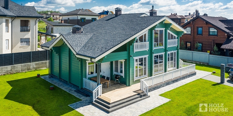 Красивый двухэтажный дом из клееного бруса по проекту Белфаст - фото 7 на сайте Holz House