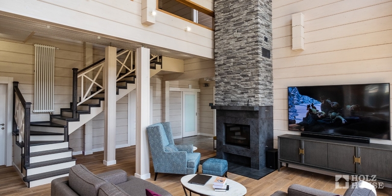 Красивый двухэтажный дом из клееного бруса по проекту Белфаст - фото 10 на сайте Holz House