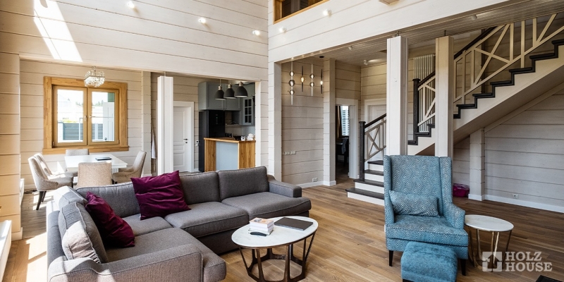Красивый двухэтажный дом из клееного бруса по проекту Белфаст - фото 11 на сайте Holz House