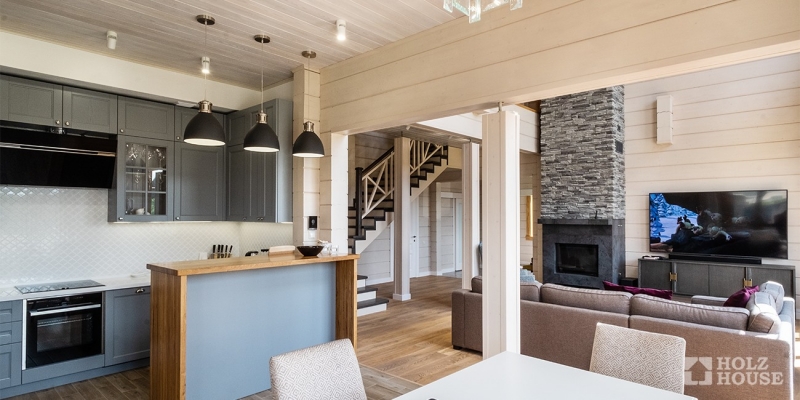 Красивый двухэтажный дом из клееного бруса по проекту Белфаст - фото 8 на сайте Holz House