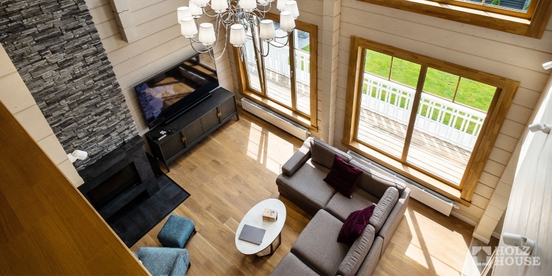 Красивый двухэтажный дом из клееного бруса по проекту Белфаст - фото 19 на сайте Holz House