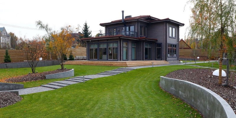 Построенные объекты Дом из клееного бруса по проекту Берген Holz House 2