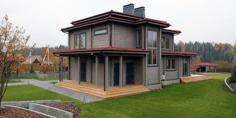 Построенные объекты Дом из клееного бруса по проекту Берген Holz House 5