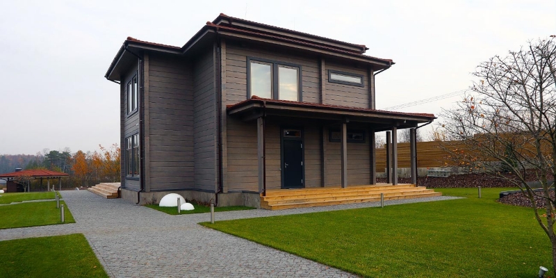 Построенные объекты Дом из клееного бруса по проекту Берген Holz House 6