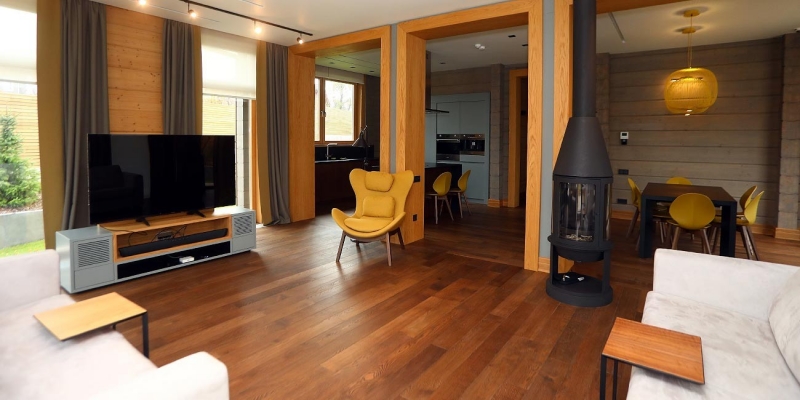 Построенные объекты Дом из клееного бруса по проекту Берген Holz House 9