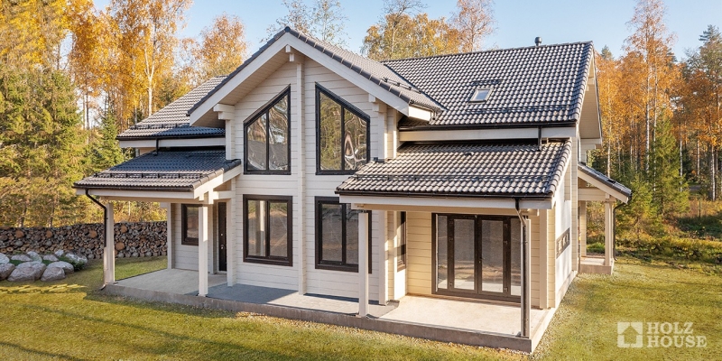 Коттедж из клееного бруса по проекту Бордо v2 - фото 1 на сайте Holz House