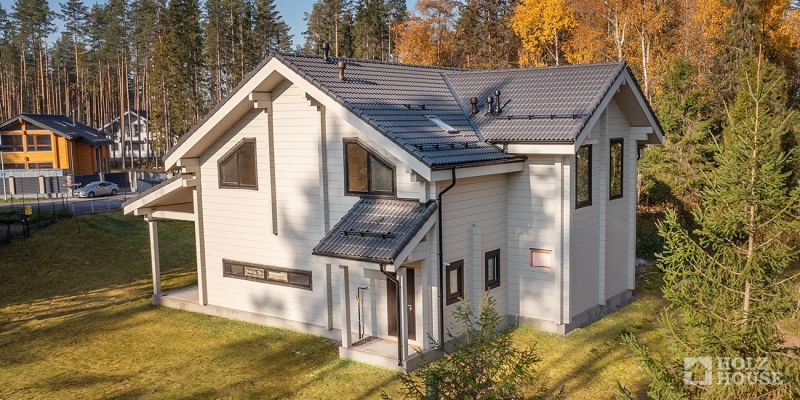 Коттедж из клееного бруса по проекту Бордо v2 - фото 4 на сайте Holz House