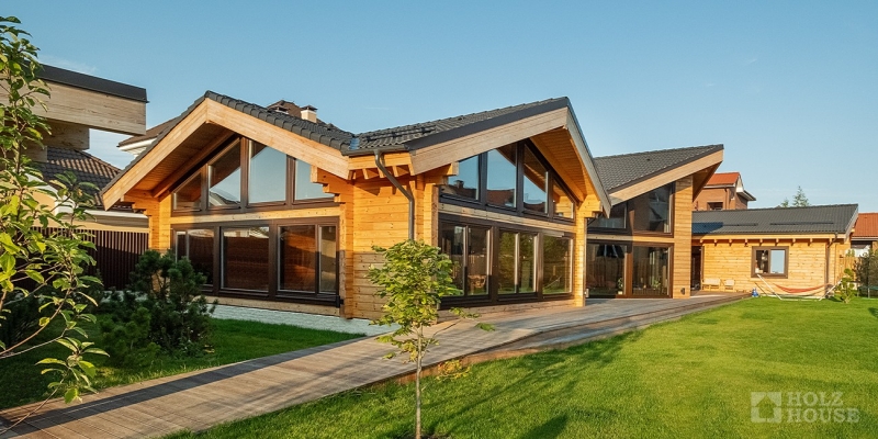 Одноэтажный коттедж с террасой и балконом по проекту по проекту Женева - фото 5 на сайте Holz House