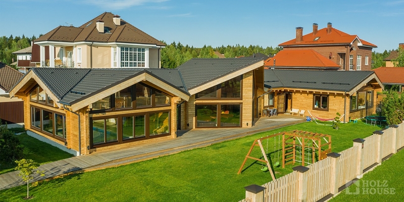 Одноэтажный коттедж с террасой и балконом по проекту по проекту Женева - фото 7 на сайте Holz House