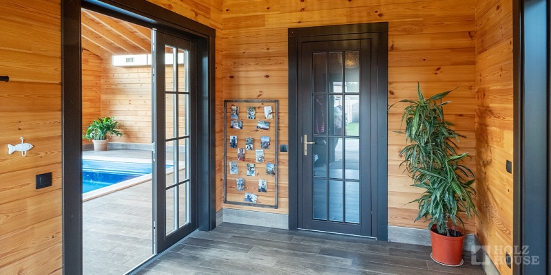 Одноэтажный коттедж с террасой и балконом по проекту по проекту Женева - фото 10 на сайте Holz House