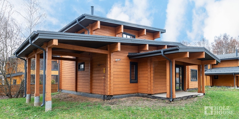 Двухэтажный дом из клееного бруса с плоской крышей по проекту Хельсингборг - фото 10 на сайте Holz House