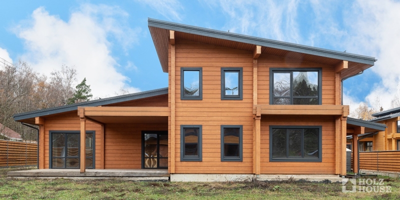 Двухэтажный дом из клееного бруса с плоской крышей по проекту Хельсингборг - фото 13 на сайте Holz House