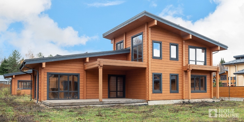 Двухэтажный дом из клееного бруса с плоской крышей по проекту Хельсингборг - фото 14 на сайте Holz House