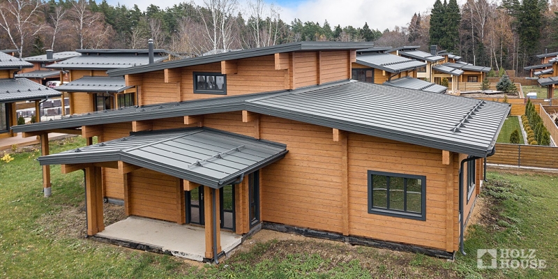 Двухэтажный дом из клееного бруса с плоской крышей по проекту Хельсингборг - фото 5 на сайте Holz House