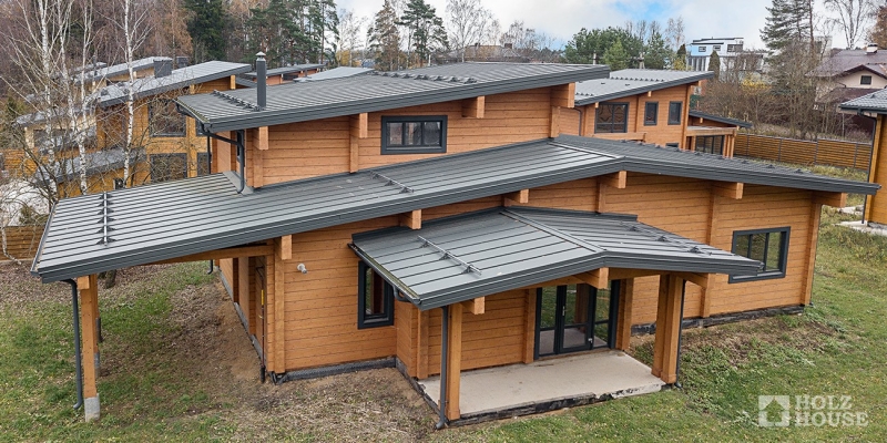Двухэтажный дом из клееного бруса с плоской крышей по проекту Хельсингборг - фото 6 на сайте Holz House