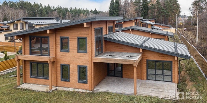 Двухэтажный дом из клееного бруса с плоской крышей по проекту Хельсингборг - фото 7 на сайте Holz House
