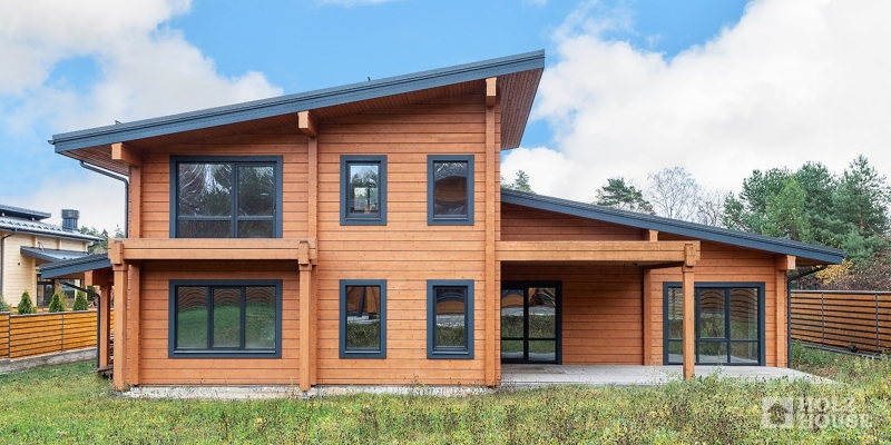 Двухэтажный дом из клееного бруса с плоской крышей по проекту Хельсингборг - фото 9 на сайте Holz House