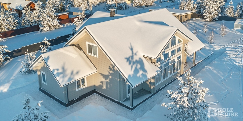 Двухэтажный коттедж с разноуровневой кровлей по проекту Хельсинки - фото 7 на сайте Holz House