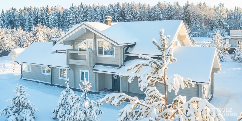 Двухэтажный коттедж с разноуровневой кровлей по проекту Хельсинки - фото 12 на сайте Holz House